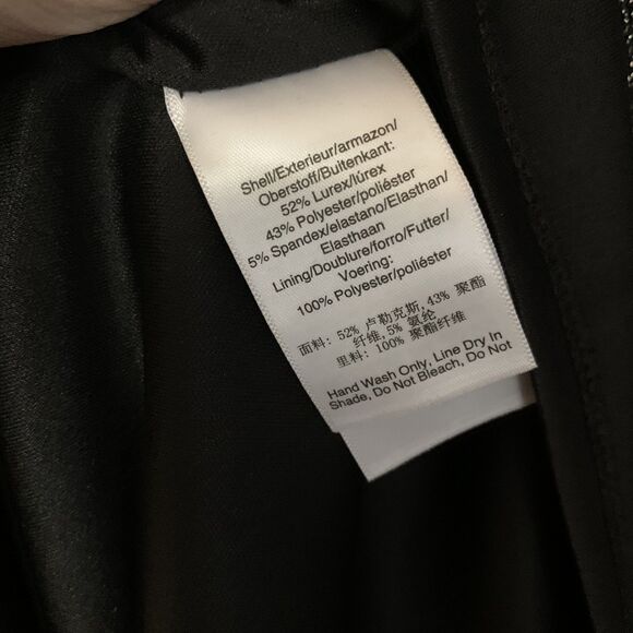 DKNY Wrap Dress Silver Metallic Long Sleeve Deep V-Neck Sz 8 Holiday New Years - Picture 6 of 8